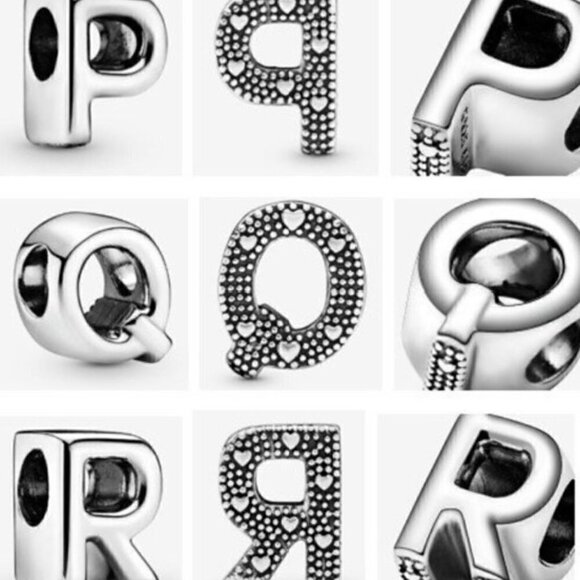 Sterling Silver Letter Alphabet Charm - Picture 8 of 10